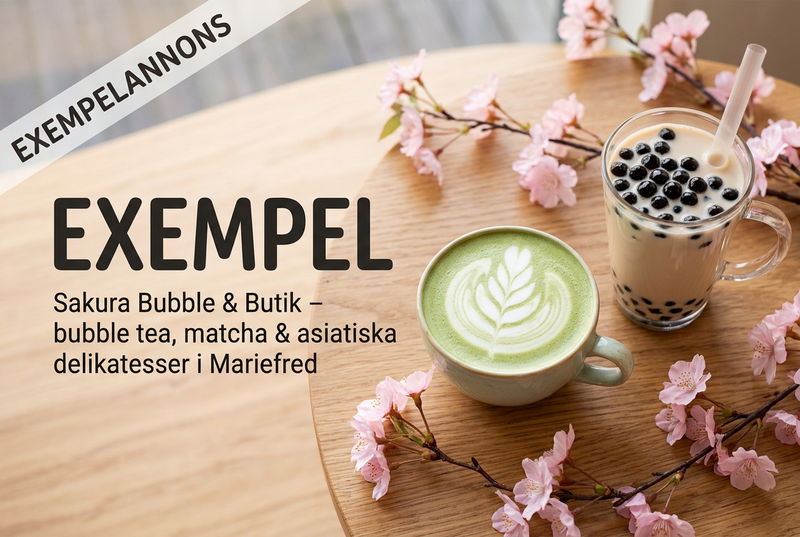 Exempel: Sakura Bubble & Butik - annons 1